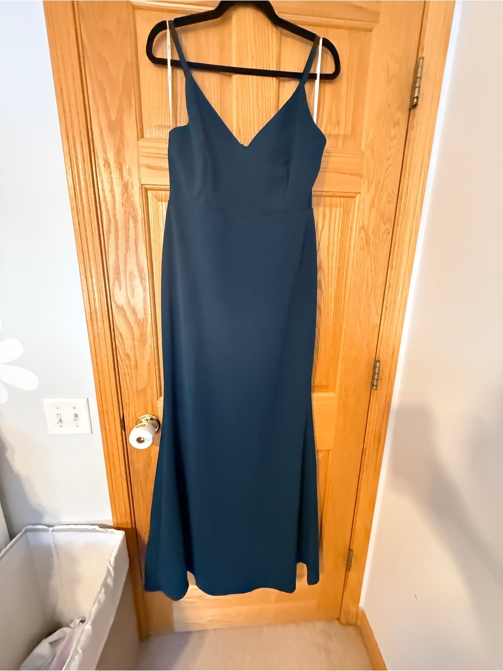 Lulu's Deep Teal V-Neck Maxi Slip Dress
